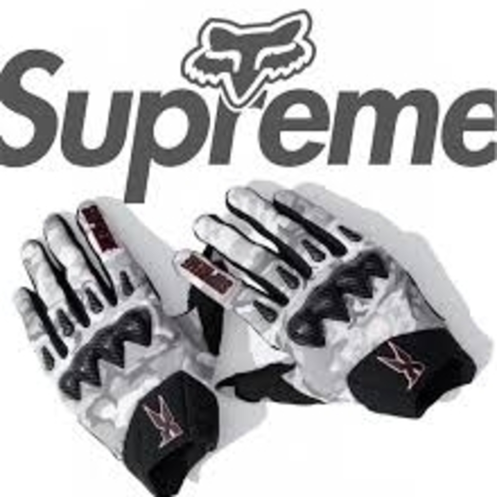 Supreme White Camo Gloves with Black Accents